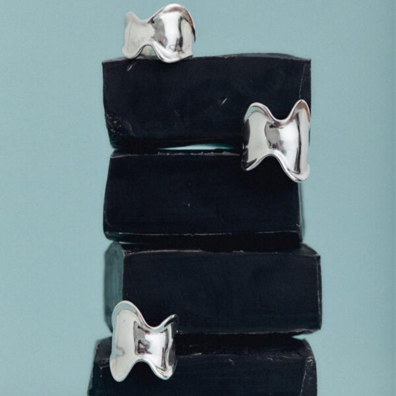 Personalized Glossy Minimalist Irregular Bump Ring Fashion Niche Unique Design Cold Wind Ring