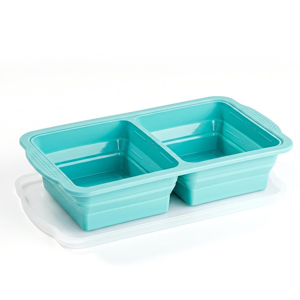 Silicone mold for frozen soup, ice tray, household food storage box, fresh-keeping box, frozen tray with lid