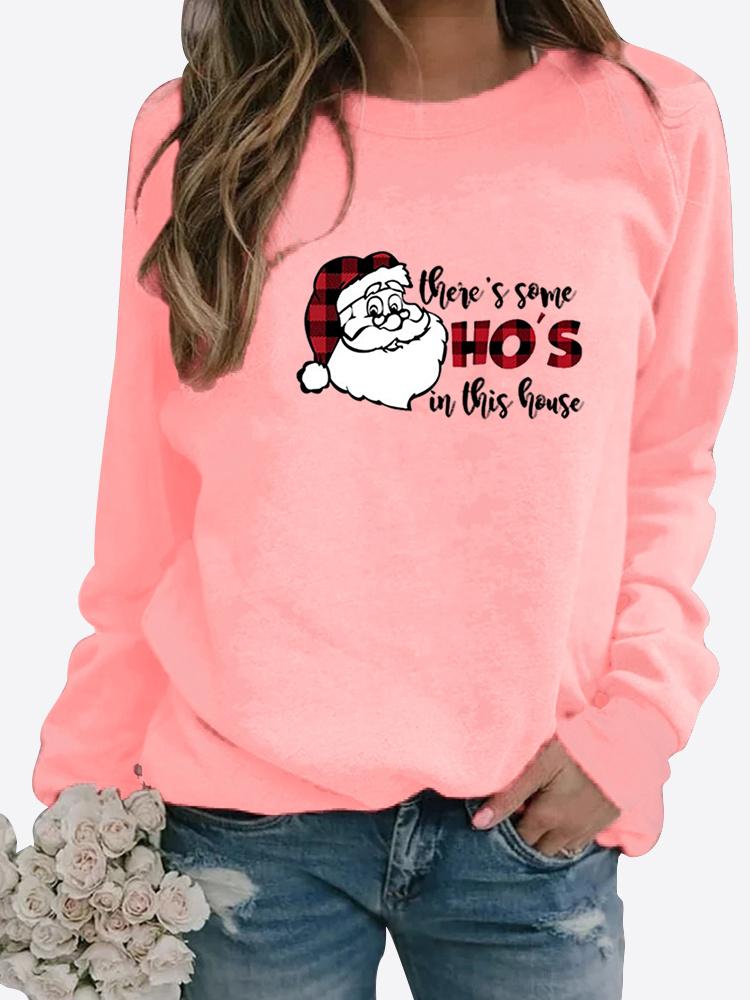 2023 Winter Women's Printed Tops T-shirt Ladies Round Neck Long Sleeve Casual Sweatshirt Plus Size Blouse