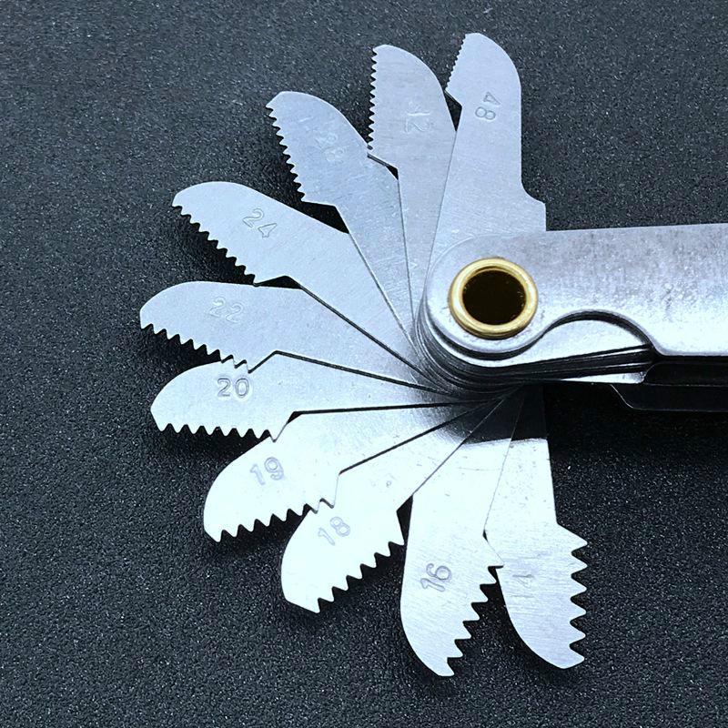 Useful 55/60 Degree Screw Thread Pitch Cutting Gauge Blades Gage Dual Head Measuring Tool