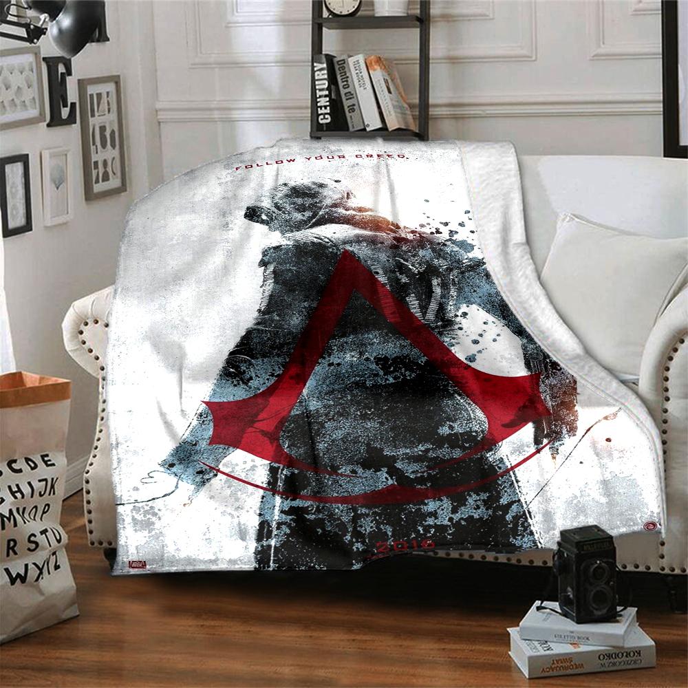Koc z nadrukiem z motywem Assassin's Creed - Idealny na kanapę, łóżko, podróże i do użytku na zewnątrz | Można prać w pralce, przytulny i trwały.
