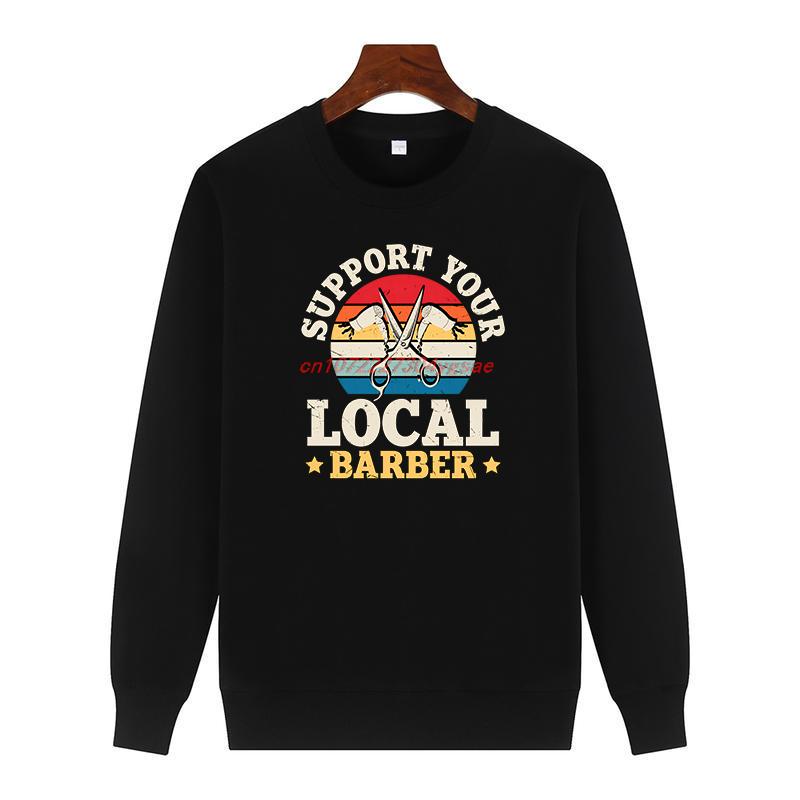 Funny Barbershop Vintage Barber Printed Sweater Graphic Sweatshirts Crew Neck Fleece Pullover New In Sweatshirts Winter Sweater