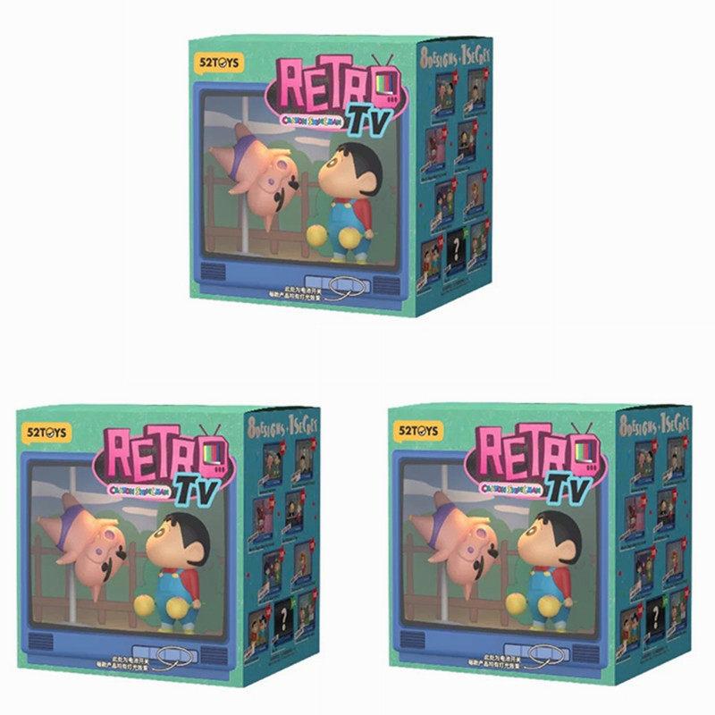 Genuine 52toys Crayon Shin-Chan Retro Tv Series Blind Box Trendy Figure Decoration Model Toy Cute Birthday Gifts