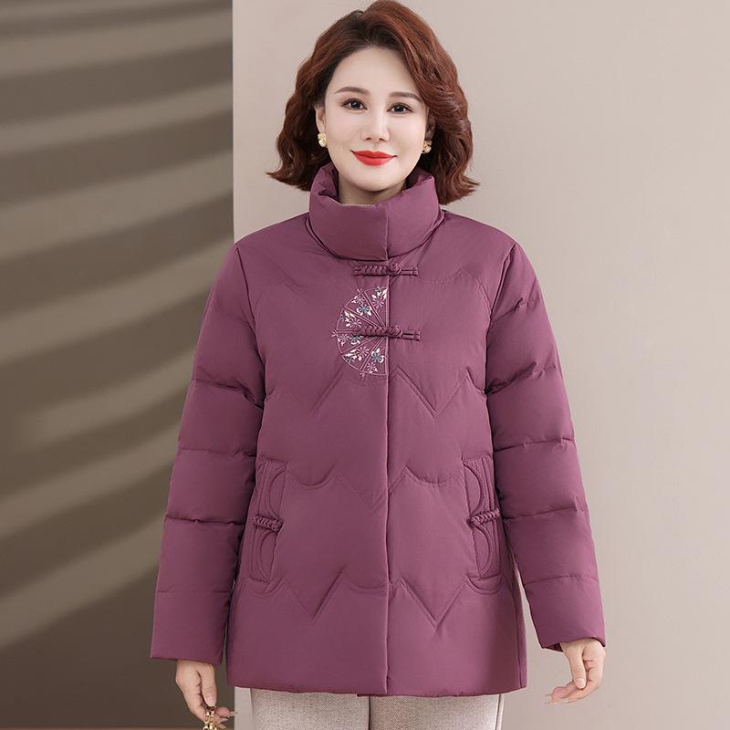 Brand Mom 2025 Women's Short Winter Coat: Thick Warm Duck Down, Loose Fit, Chinese Style