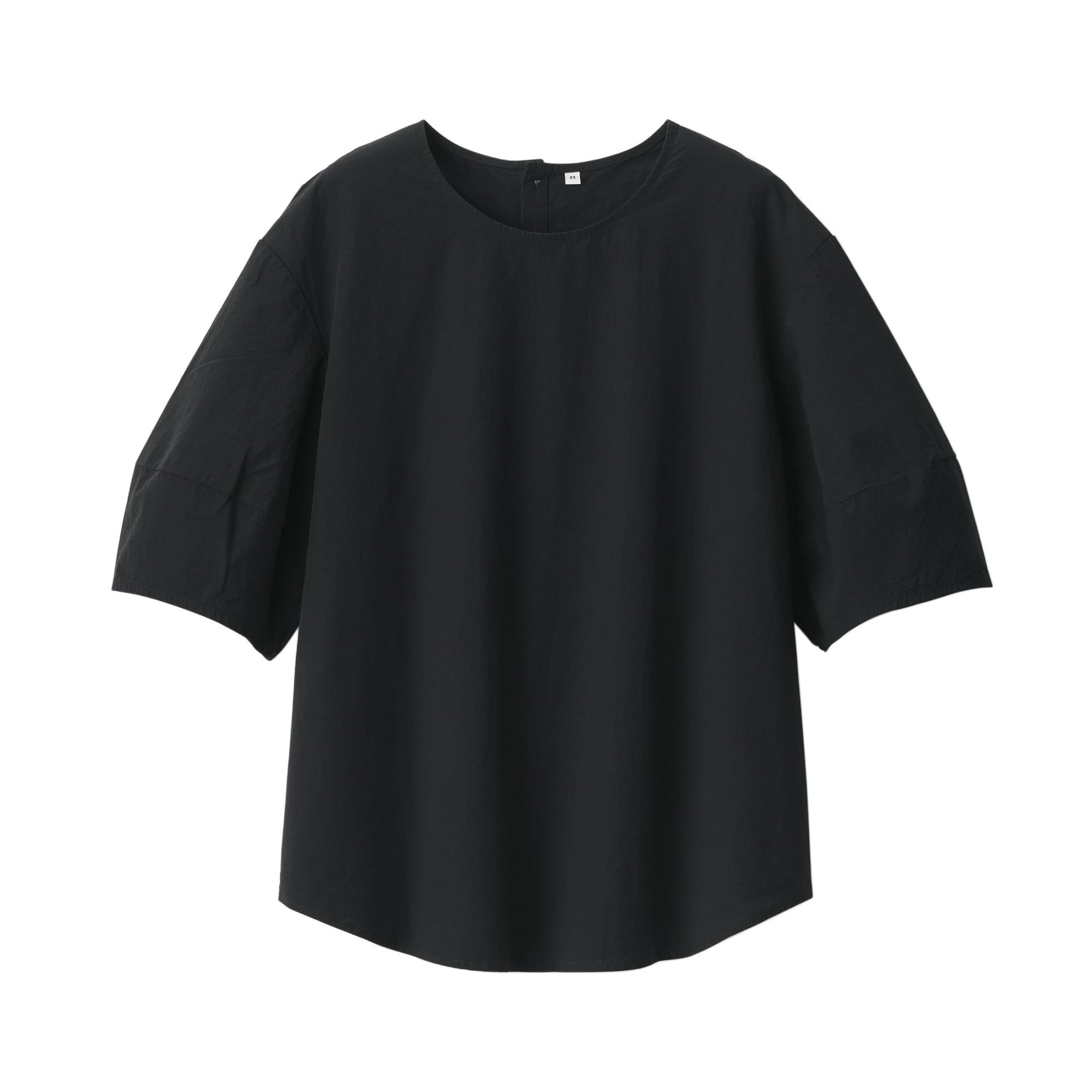 

MUJI Cool Size BC2JOA4S Women s Short-Sleeved Blouse, Broadcloth, Black, M, чёрный
