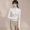 Fleece thickened yoga clothes women's new running sports training yoga jacket fitness long-sleeved stand-up neck zipper top