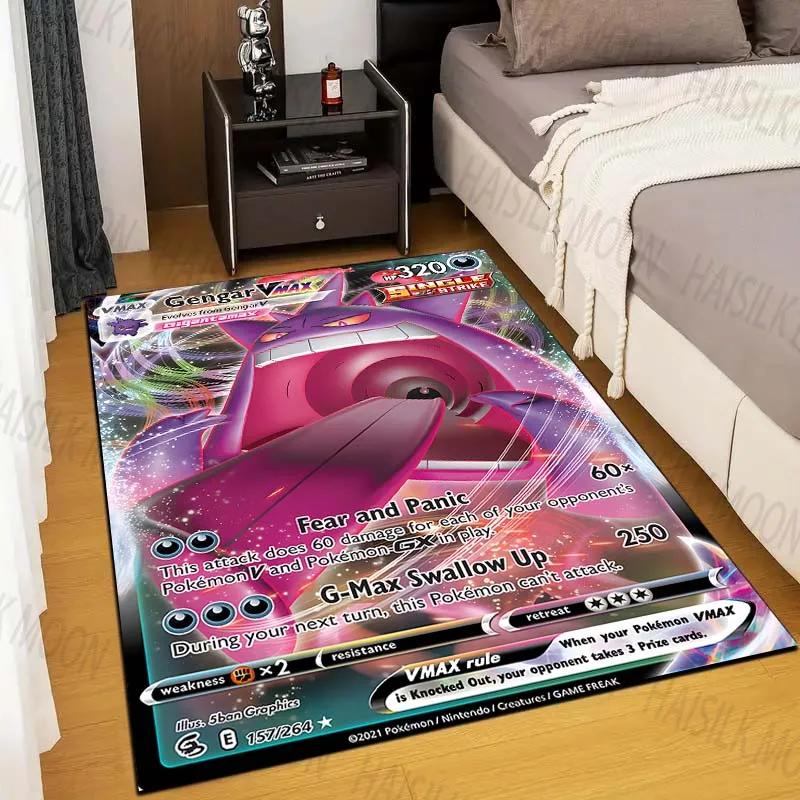 15 Sizes Gengar Pokémon Cards Print Rug Living Room Bedroom Carpet Mat Sofa Doormat Floor Rug Gift for Family Friend Potdemiel