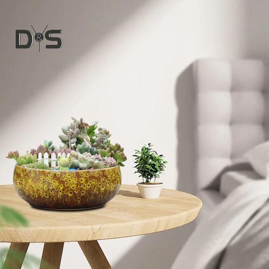 Ceramiczna miska Lotus dla roślin wodnych, szczelna hydroponiczna doniczka na kwiaty, ceramiczna miska wysokotemperaturowa dla sukulentów, akwarium