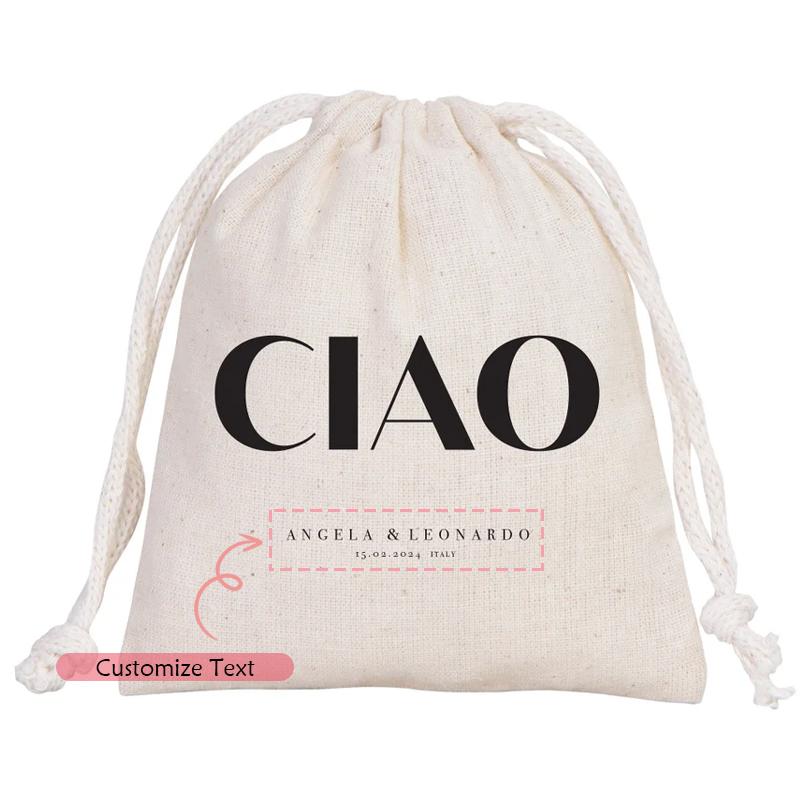 

5 шт. Персонализированный Чао ! Италия Свадебные пакеты для комплиментов Итальянский свадебный приветственный пакет Девичник Украшение для свадебного душа Подарки 13x18cm&5pcs