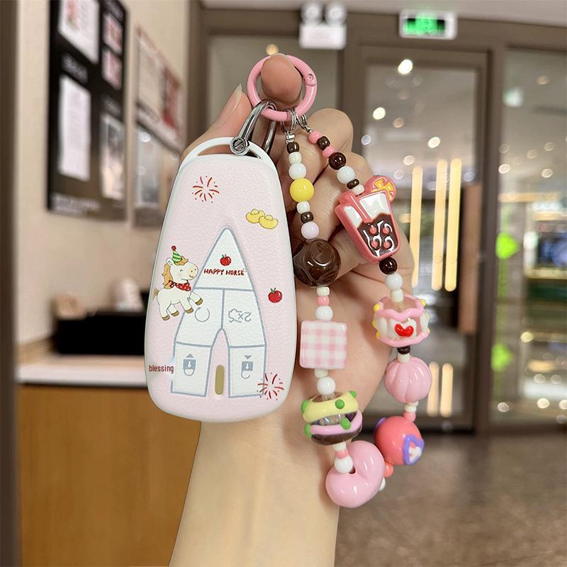 Changan Car Key Case for CS75Plus, Eado, CS35Plus, Oshan X5/X7/X85 - Unik Design for Women