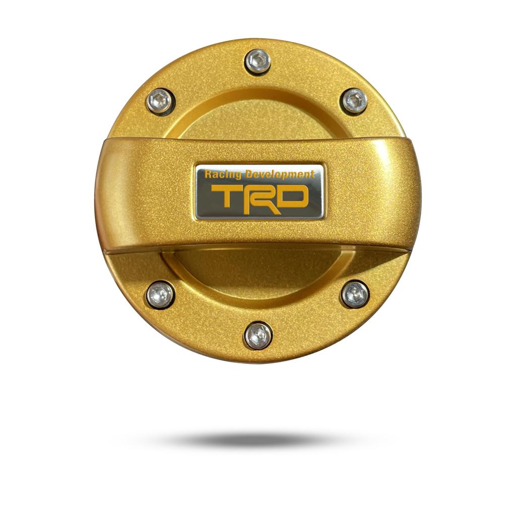 AYDMY Rare Handmade TRD Gasoline Fuel Spout Cap, Fuel Cap Cover, Gold Emblem (Gold)