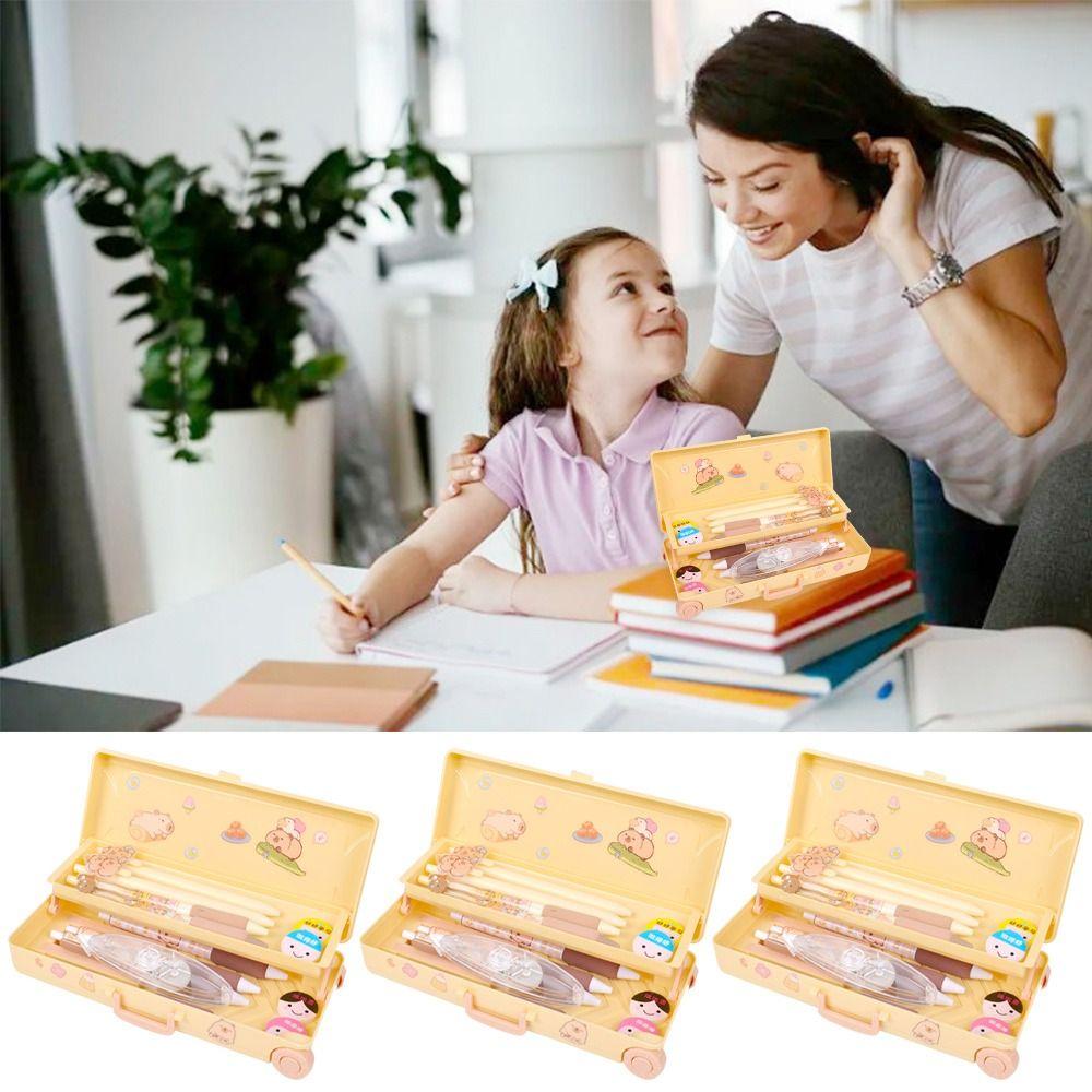 

Double-layer Stationery Box Kapibala Luggage Pencil Box New Trolley Case