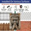 2D Flat 1pc, Golden Leaf Buddha Retro Aluminium Wall Decor Poster, Suitable for Home and Garden Decoration, Perfect Room Decor, Ideal for Use During