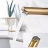 Brushed Golden Stainless Steel Faucet for Bathroom Sink, a Minimalist And Luxurious Hot And Cold Water Tap.