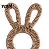 Dried Flower Wall Holder Easter Bunny Woven Basket, Handmade Rabbit Rustic Hanging Basket Living Room Ornament for or Faux Flowers Plants, Farmhouse