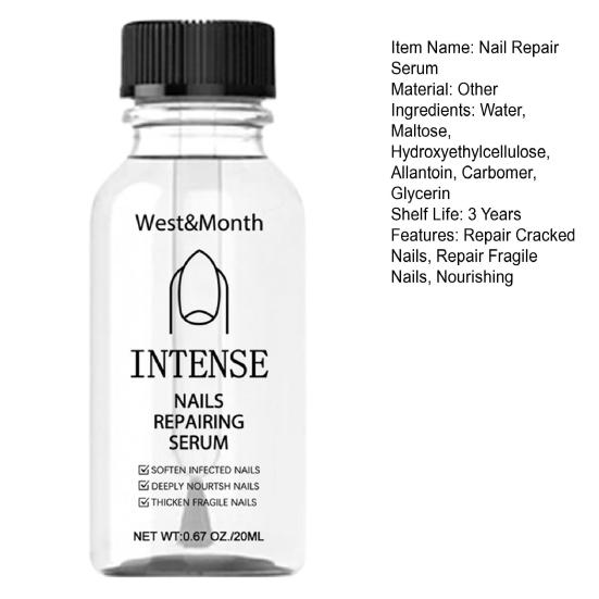 20ML Nail Repair Serum Mild Natural Ingredients Strengthen Nourish Cracked Brittle Nails Intense Nail Strengthening Serum