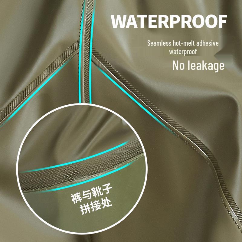 Waders de Pesca Impermeáveis até à Cintura com Botas: Calças de Chuva Duráveis e Resistentes ao Desgaste para Homens e Mulheres