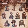 Steampunk Era Retro Character Decorative Stickers - 20 Sheets for Creative DIY Journaling