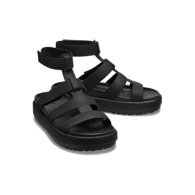 Crocs Brooklyn Luxe Gladiator Sandals 'Black' Women's