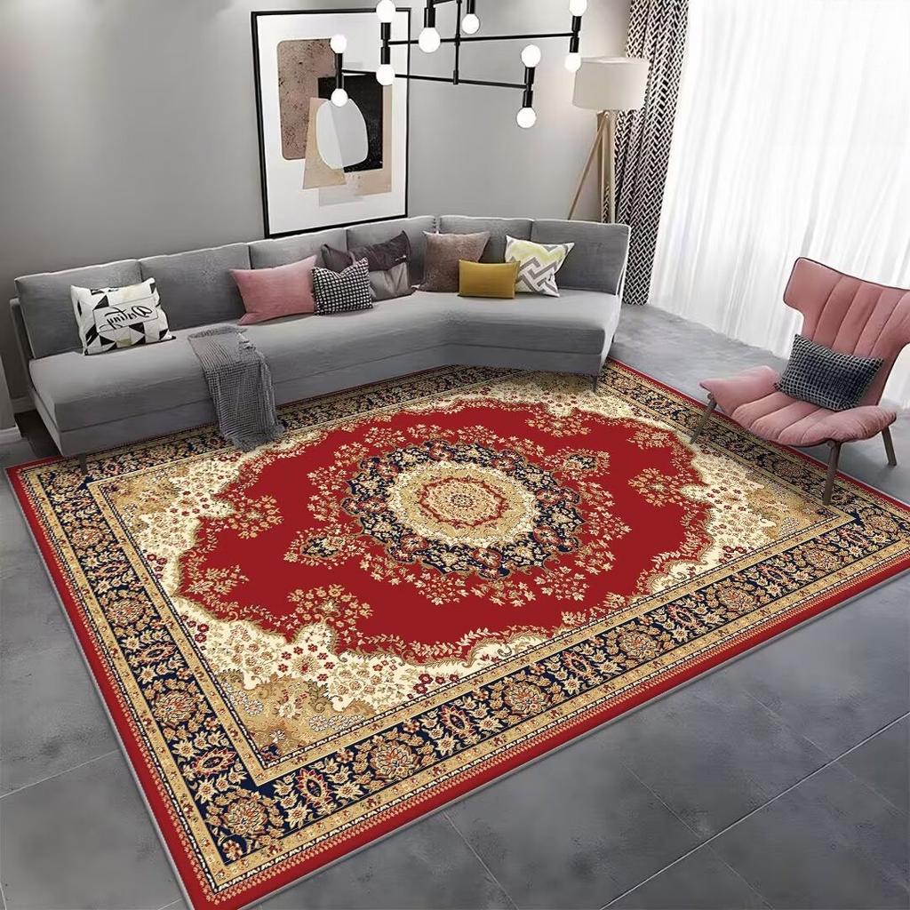 Red Gold High-end Luxury Carpets Living Room Large Area Rug Europe and America Home Decoration Bedroom Rugs Washable Floor Mats
