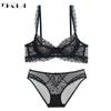 DKGEA Women Sexy Bra Set Plus Size Brassiere Transparent Underwear Lace