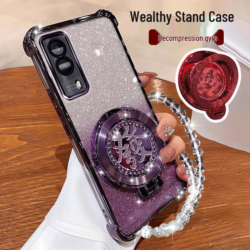 

Vivo Y53sT2 Chinese Style Phone Case with Lens Film and Gyro Bracket (Model V2111A) iQOO Z10 Turbo