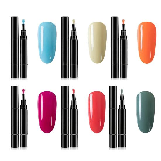 1/6 db Körömlakk Toll 3 az 1-ben Gyorsan Száradó Hosszú Ideig Tartó Magas Fényű DIY Manikűr Körömfestés Természetes Nude Nőknek Lányoknak Körömre Lábkörömre Gél Lakk Toll