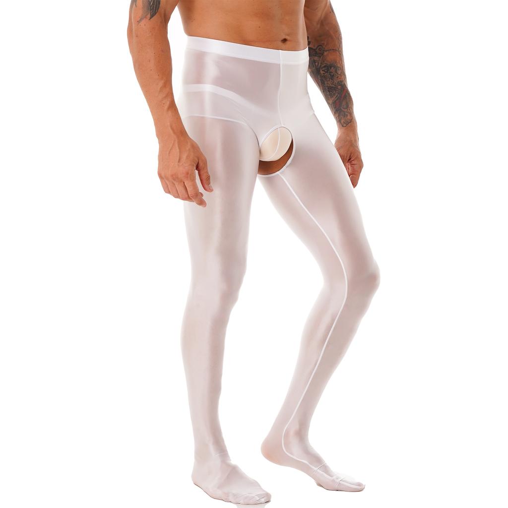 Męskie rajstopy z wysokim stanem Błyszczące błyszczące rajstopy Pończochy Legginsy Bielizna nocna