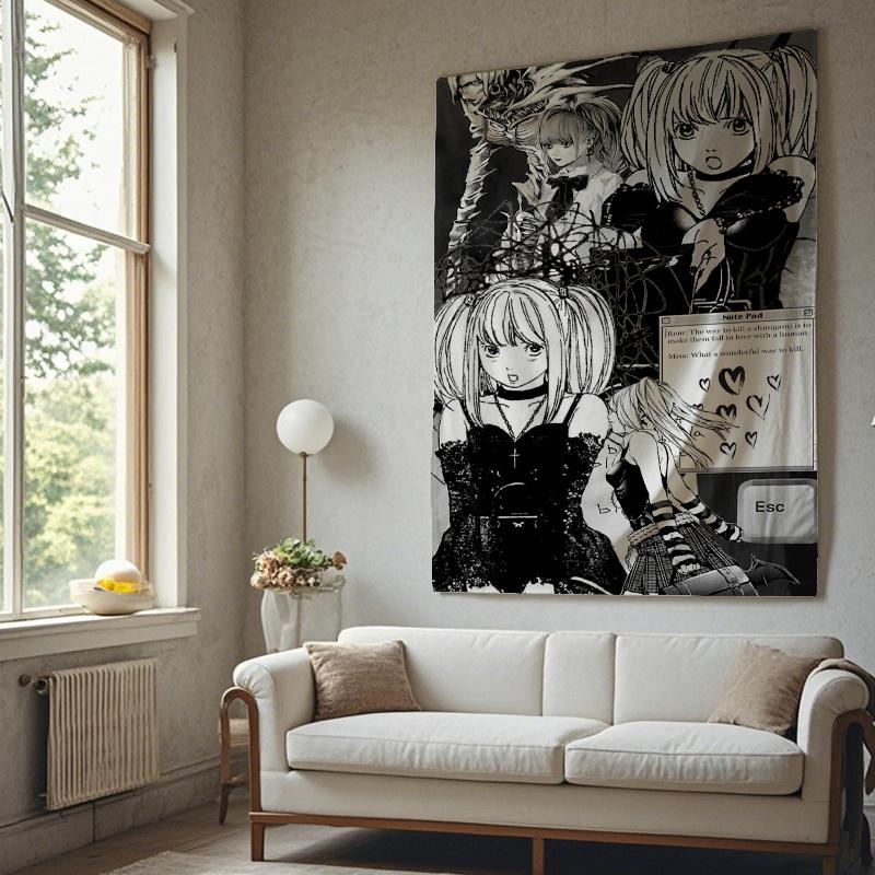 

VIKAMA Anime Tapestry AnimeThemed Bedroom Wall Hanging Gaming Stream Room AnimeStyle Living Room Decor 74x94cm(29x37in)