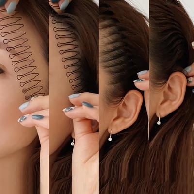 1 Satz (3 Stück) Böhmische Welle Haarspangen-Set: geeignet für Mädchen zum Gesichtwaschen und Schminken, Sport, multifunktionelles Haaraccessoire