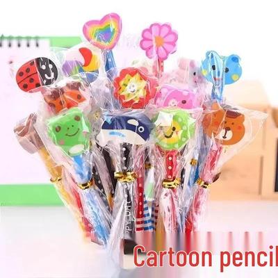 Cartoon Pencils with Erasers for Kindergarten Students - Cute Stationery for Children's Learning