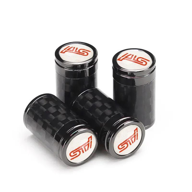 4pcs Carbon Fiber Alloy Car Wheel Dust Covers Tire Valve Caps for Subaru STI XV WRX BRZ FORESTER IMPREZA LEGACY OUTBACK ASCENT lki1