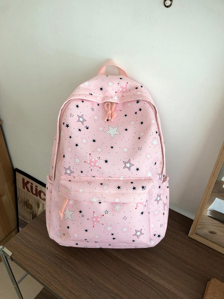 Schoolbag Female Junior High School High School Student Star Print Korean Version Niche Ins Backpack Mori College Student Backpack Female