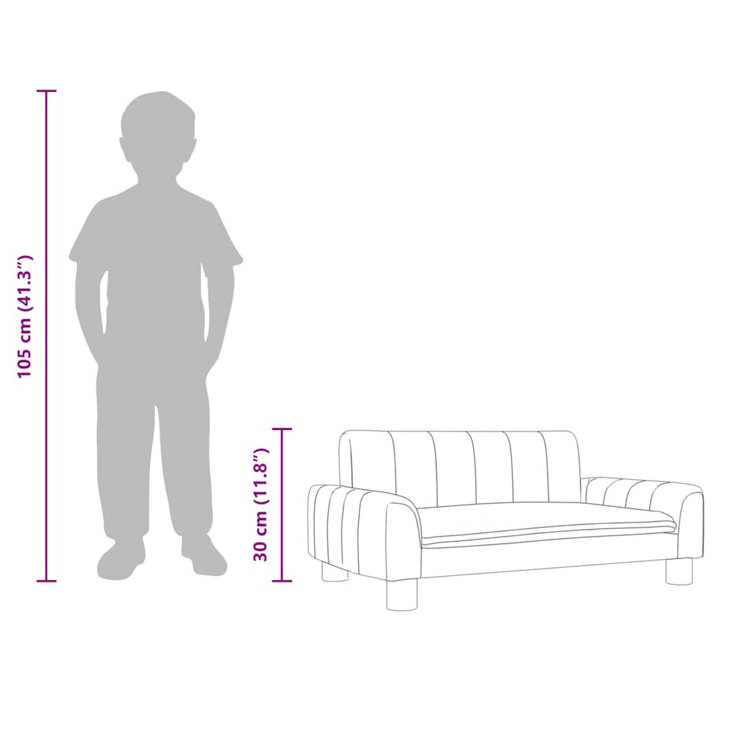 Kids  Sofa Cream 70 X 45 X 30 Cm Fabric