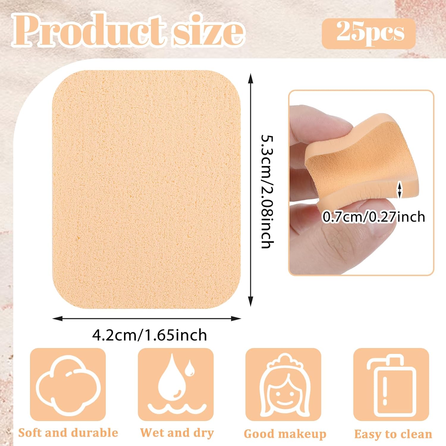 25 Pcs Makeup Sponge Square Make Up Face Soft Sponge Makeup Applicator Sponge Lady Beauty Makeup Foundation Puff for Dry and Wet
