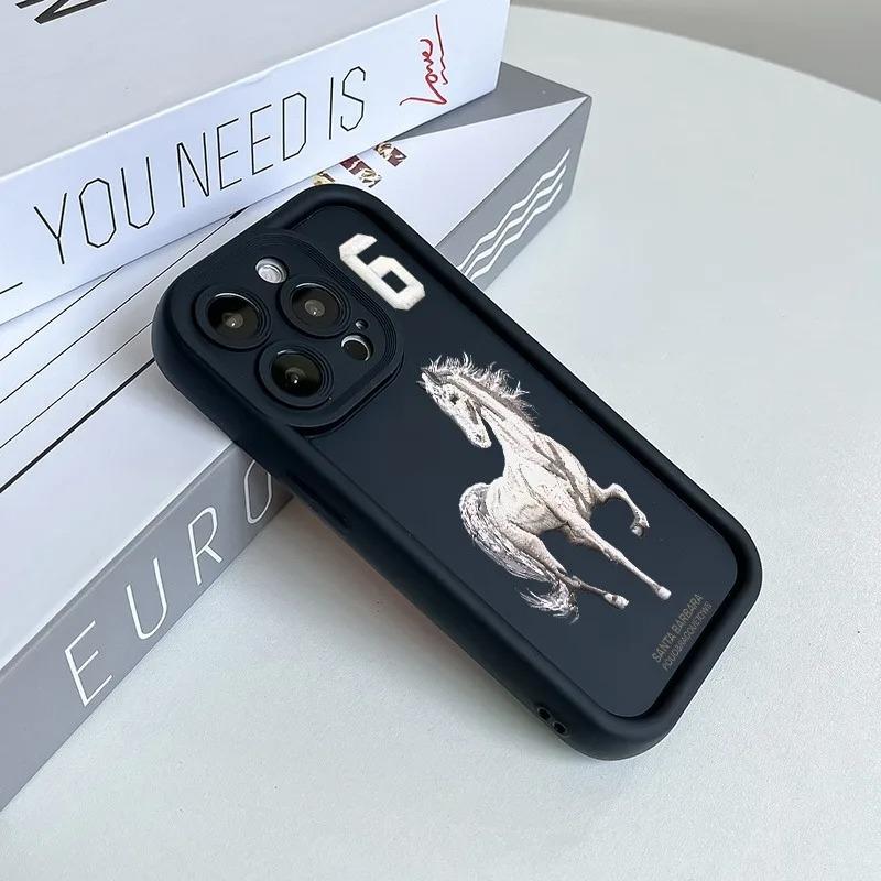Horse pattern phone case suitable for iPhone 17Air 16 Pro15 14 13 12 11 Pro Max Plus XR 8 7 anti-fall and shockproof back cover