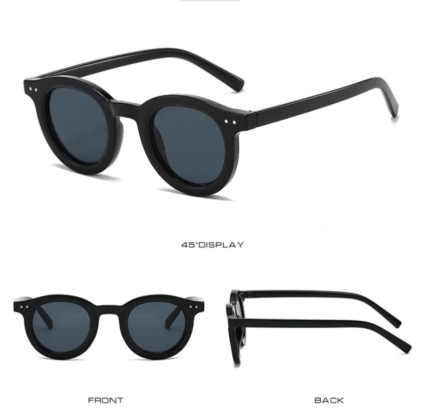 European American Fashion Rice Nail Sunglasses Korean Edition Women Retro Round Eyewear Street Style Sun Glasses