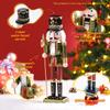 38CM Christmas Nutcracker PearlLight Creative Clothing Soldier Puppet Handcrafted Decoration Christmas New Year Decoration Gift