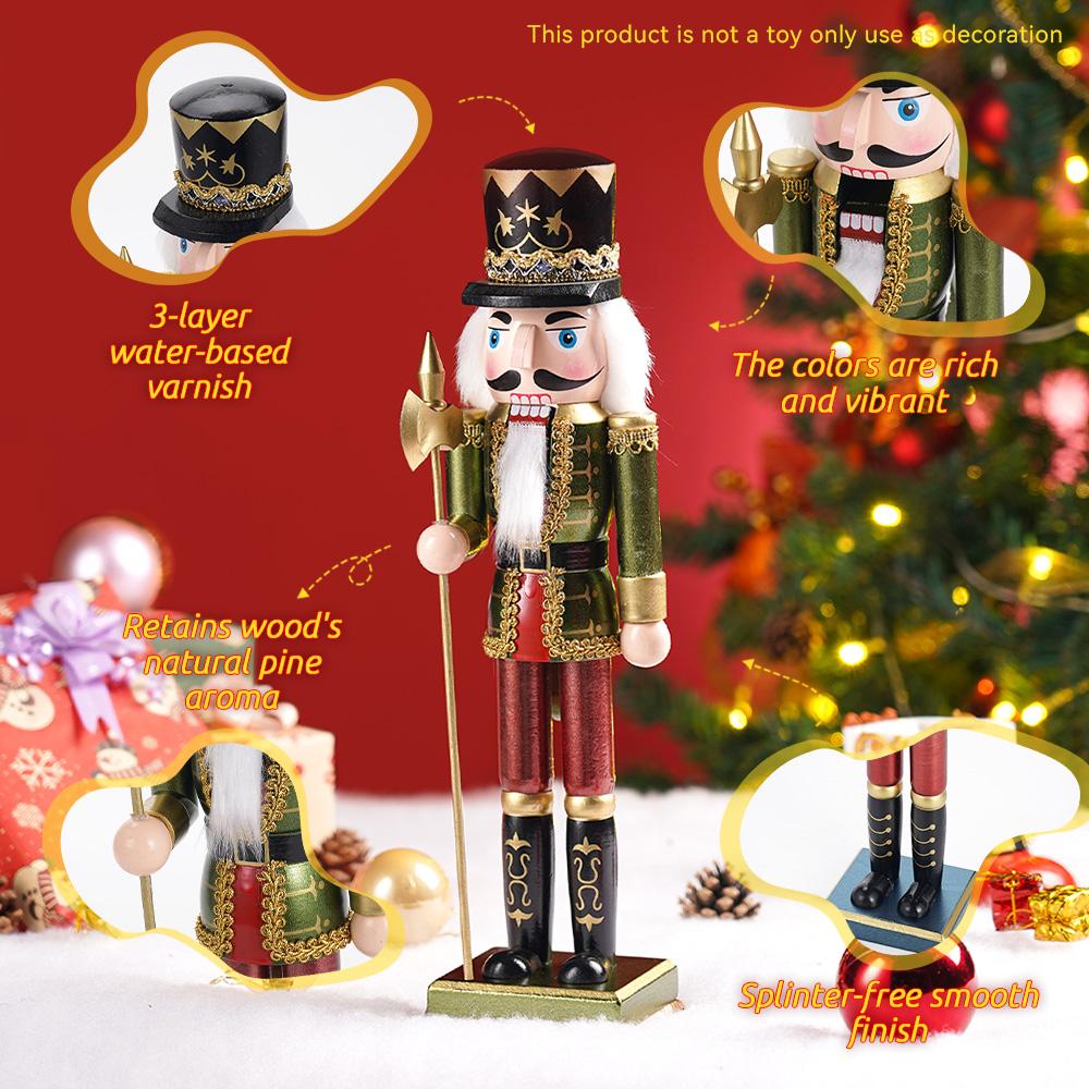 38CM Christmas Nutcracker PearlLight Creative Clothing Soldier Puppet Handcrafted Decoration Christmas New Year Decoration Gift