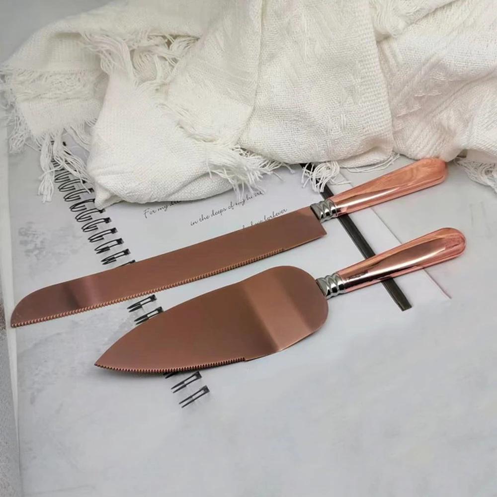Bröllopstårtkniv i rostfritt stål Hushålls Dessertspade Födelsedagskalas Pajbakningsverktyg Pizzaostdelare Knivar
