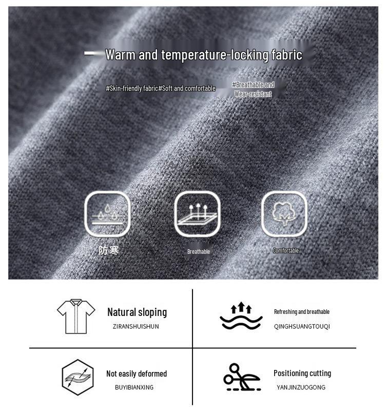 Men's Winter Thick Knit Polo Collar Sweater for Middle-Aged & Elderly