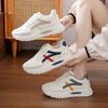 Dad, little white shoes, spring and autumn leather surface board shoes, thick soles increase height, casual sports women's shoes, versatile soft soles