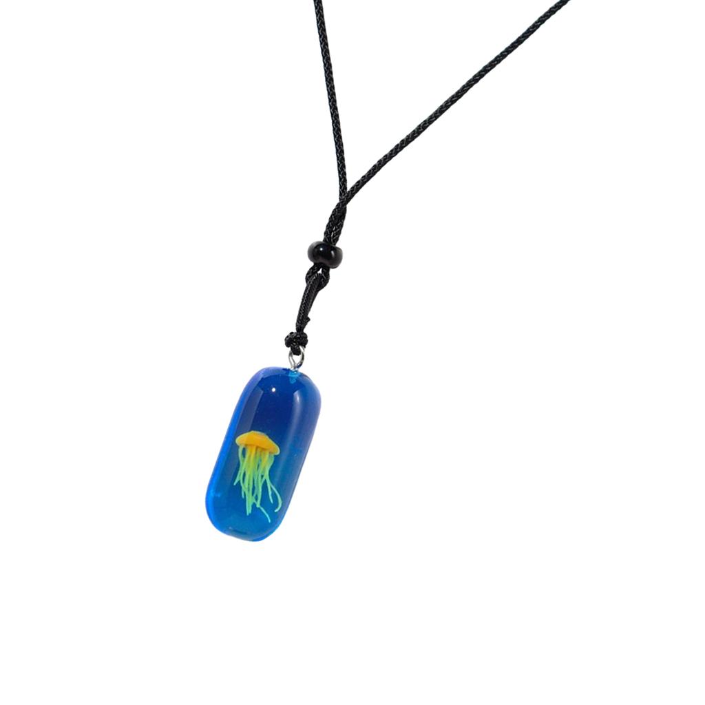 Multipurpose Glowing Jellyfish Pendant Necklace Featuring Luminous Designs Accessory for Unique Ocean Inspired Styles