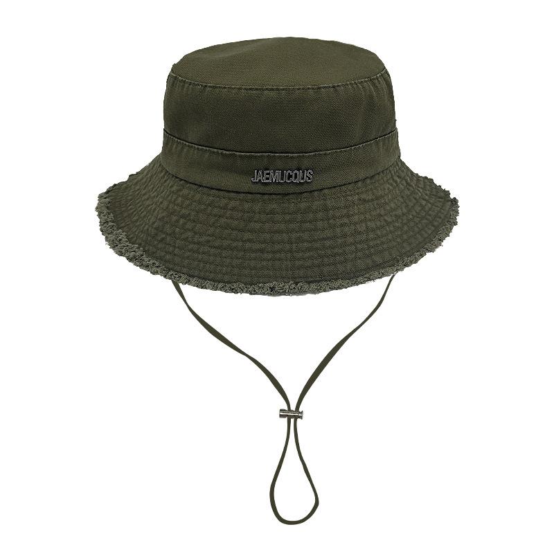 Factory direct sales ins rough edge metal letters big eaves fisherman hat children summer shade outdoor mountaineering hat