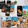 LO19 Cartoon  Capybara Soft Shell Phone Case for iPhone 16 15 14 13 12 Pro Max Plus Mini