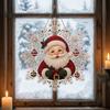 Acrylic Beaded Art Supplies Christmas Faux Pearl Painting Suncatcher Kit, Snowflake Shape Board Decorative Hanging Window with Lace Edge, 3D