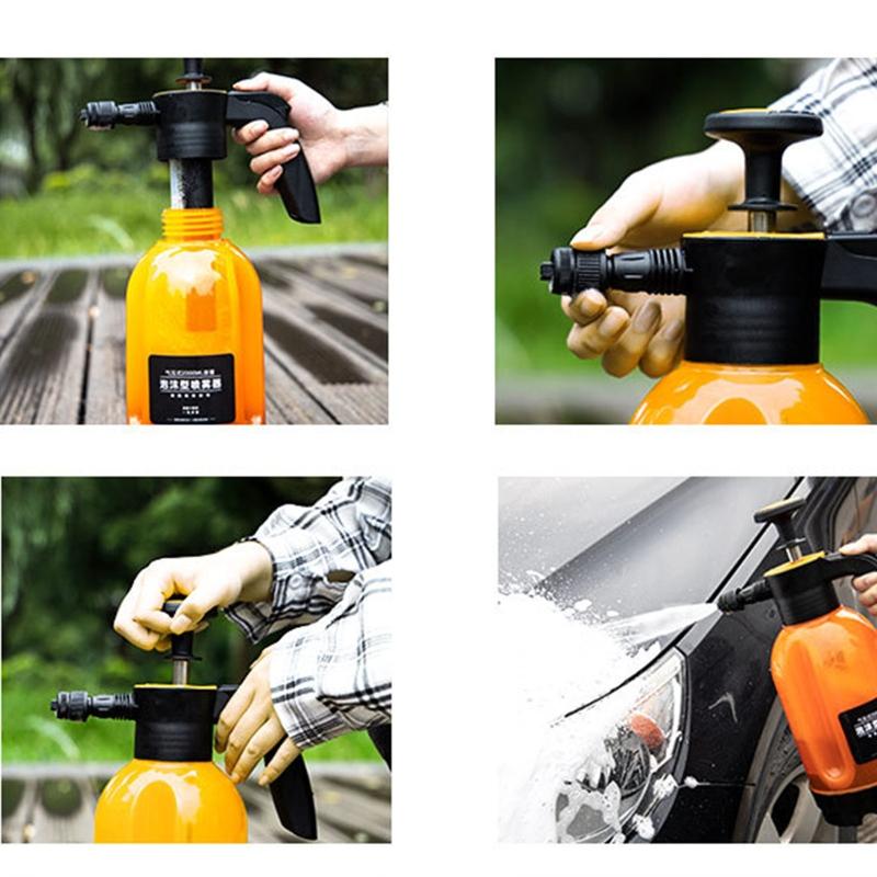Multi-functional Hand Pump Foam Sprayer Nozzle Hand Pneumatic Foam Cannon Auto Wash Spray Bottle Car Window Cleaning 2L