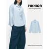 Za2025 Spring New Women's Clothing Casual Patchwork Button Decoration Poplin Long Sleeves Lapel Simple Shirt 2238534
