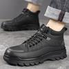 Baumwollschuhe Herren 2025 Winter warm Samt High-Top Herrenschuhe Schnürschuhe Herren Casual Papa Schneestiefel