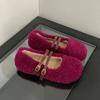 Fashion Autumn Winter Women Fur Flats Shoes Concise Comfort Street Style Soft Sole Female Dress Short Plush Mary Jane Shoes